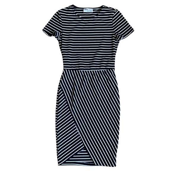 Zara Dresses Zara Dress Small Black White Striped Poshmark